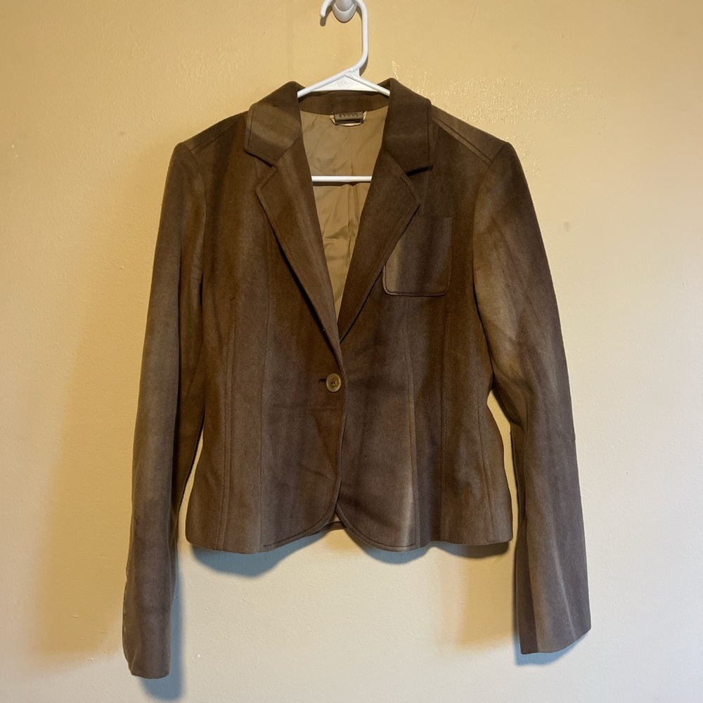 Gianfranco Ferre Jeans women’s vintage brown one button jacket boho flair size S